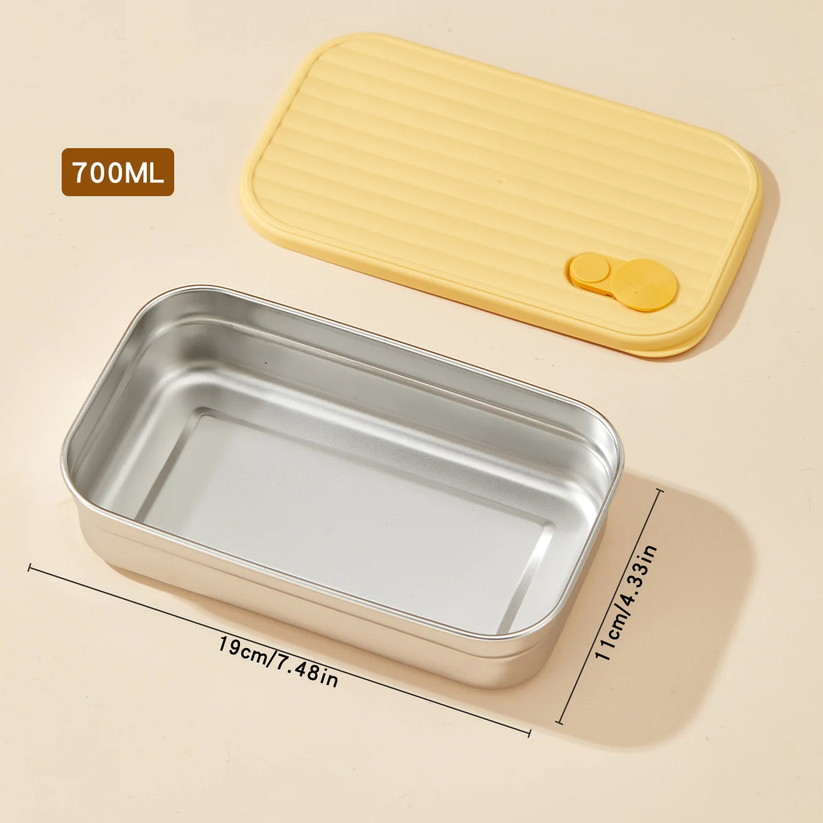 WORTHBUY Lunchbox aus Edelstahl 304, mit Deckel, tragbarer Obstsalat-Lebensmittelbehälter, stapelbar, auslaufsicher, Bento-Box für Studenten