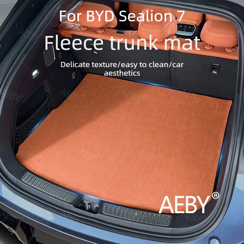 For BYD Sealion 7 2024 Suede trunk lining,Car Trunk Cargo Mat,Trunk floor mat set,Anti-scratch,Rear storage protection pad