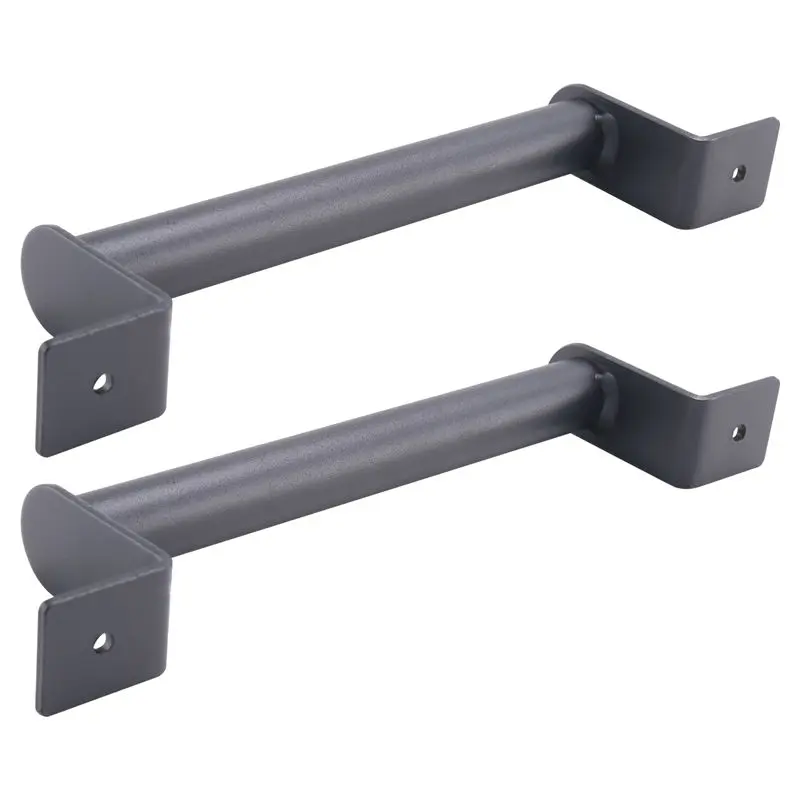 A27F-2Pcs Black Carbon Steel Sliding Barn Door Pull Handle For Sliding Barn Door Garden Gates Garages Hardware Kit