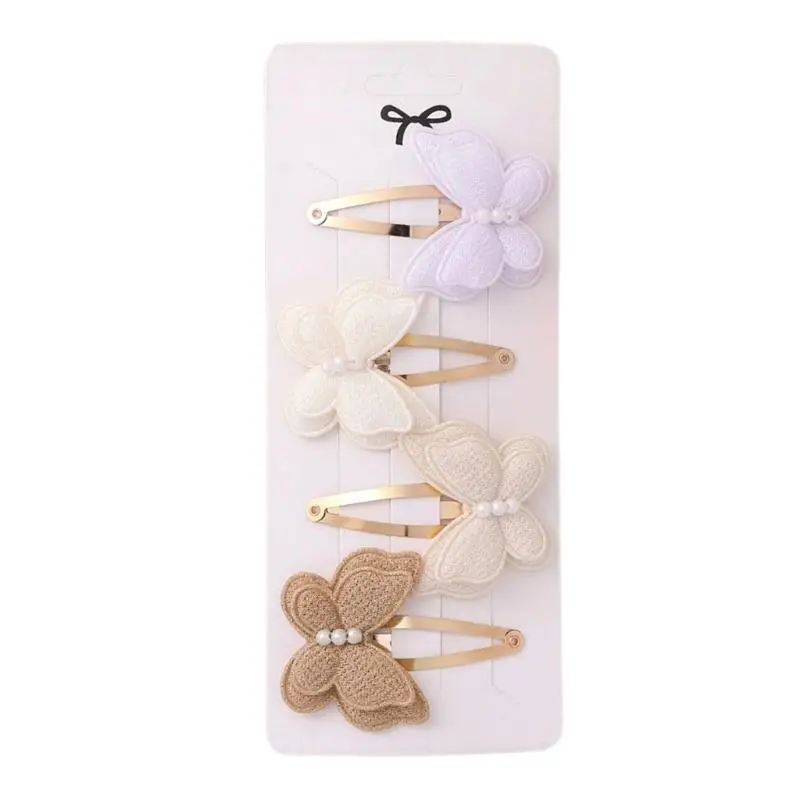 

652F 4Pcs Double Layer Bows Hair Clip 3D Design Hair Accessory For Everyday Wear