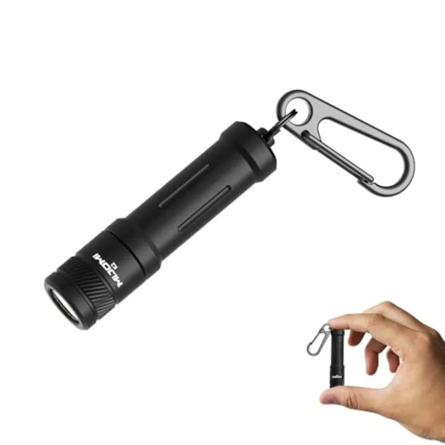 EDC Keychain Flashlight, 100 High Lumen K2 Mini LED Light with AAA Battery, IPX7 Waterpoof Portable Small Light for Night Emerg