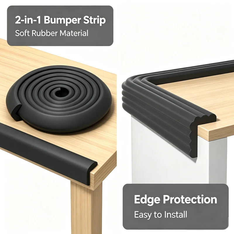 2M Edge Protector Waterproof Foam Cushion Non-Toxic to Baby Proof Corners and Edges Wall Corner Protector Desk Edge Cushion