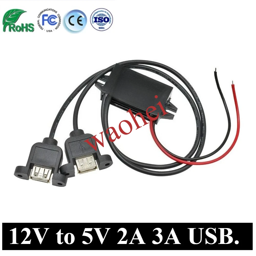 12V to 5V 2A 3A Buck Step Down DC DC Power Converter Voltage Module Type-C Micro USB Mini USB Male Female Supply Module CE ROHS