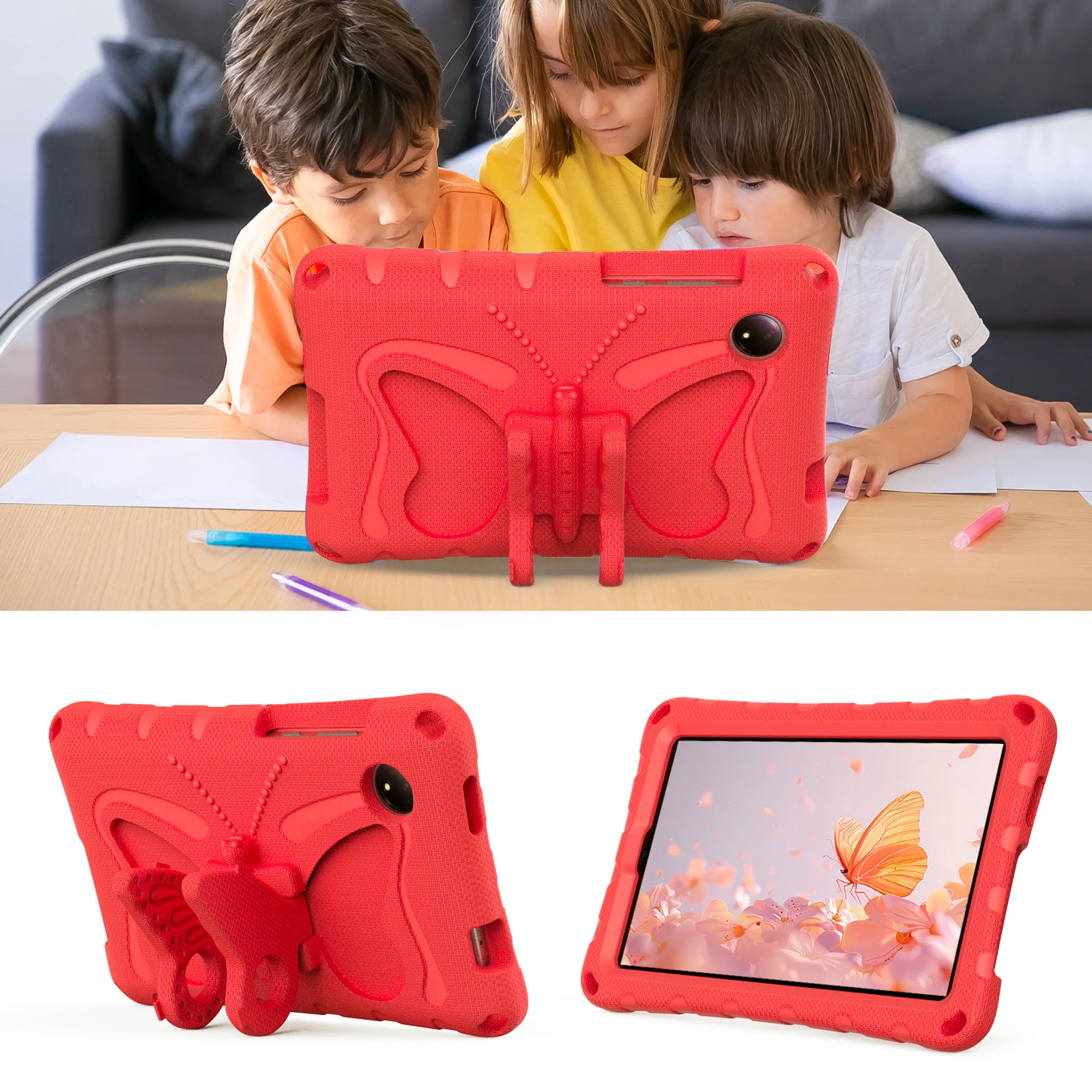 Per Redmi Pad SE 8.7 pollici 2024 EVA Custodia per bambini Cartoon 3D Stand Grande farfalla Custodia antiurto per tablet per Xiaomi Redmi Pad SE 8.7"