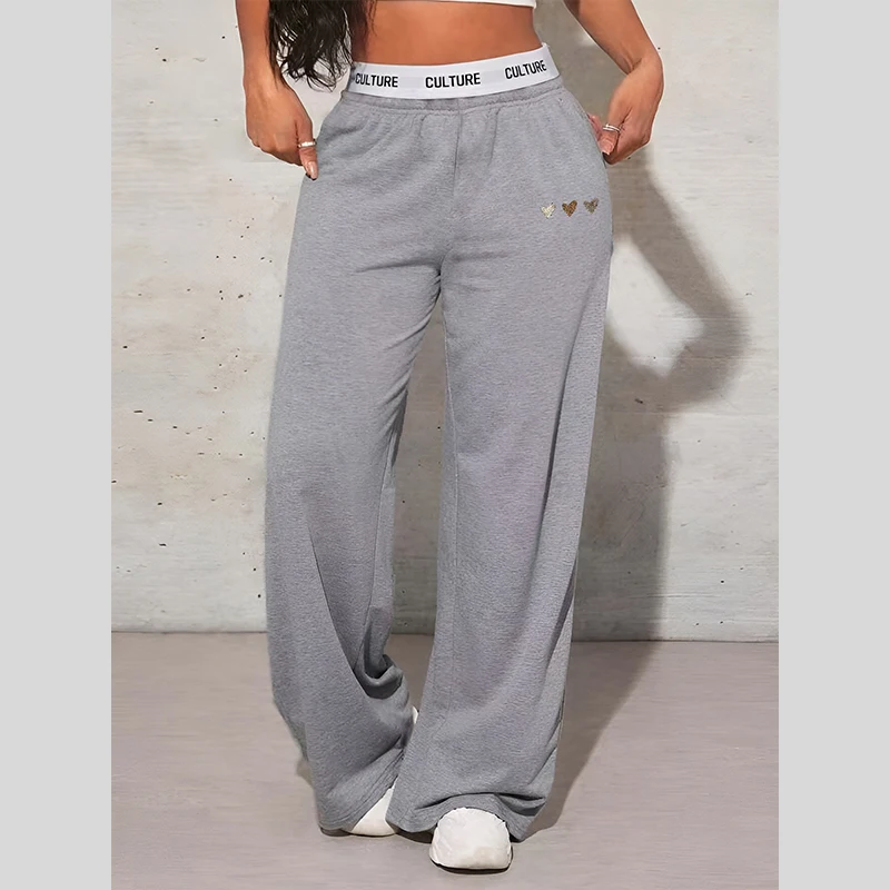 Female Trousers High Waisted Casual Printed Trousers Nine-minute Pants Skin-friendly Breathable Comfortable Sweatpants