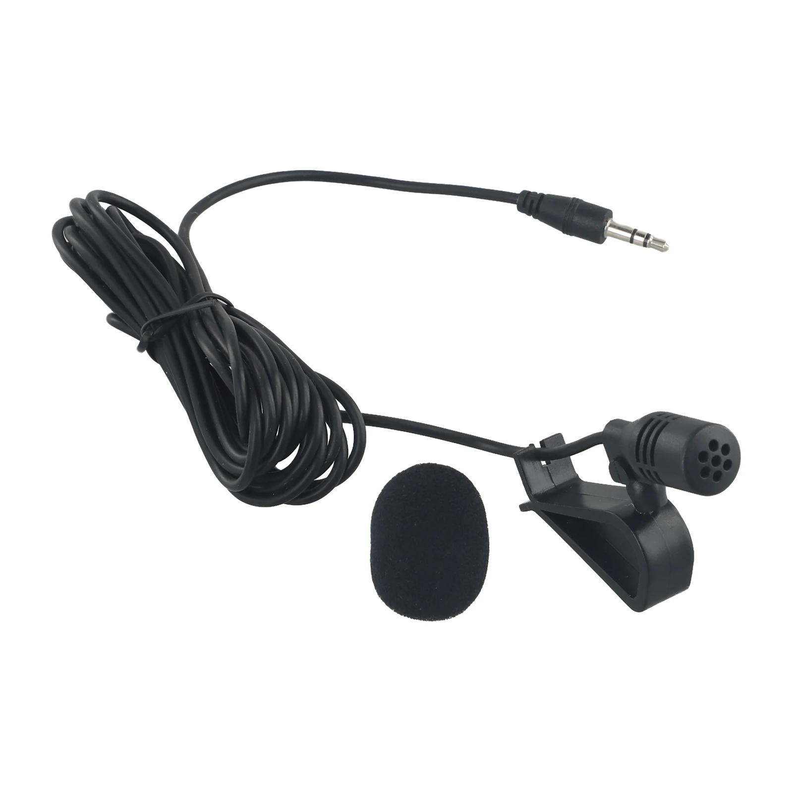 3.5mm Microphone External Mic For Car Stereo GPS Blue Tooth Enabled Audio DVD Black Omnidirectional Microphone