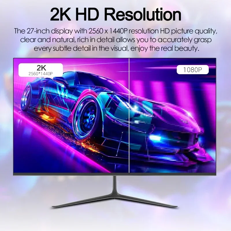 27 Inch 2K 240Hz Desktop Monitor 2560*1440 HDR 100%SRGB 1MS Freesync Game Computer Display IPS VA Curved Straight Screen HDMI/DP