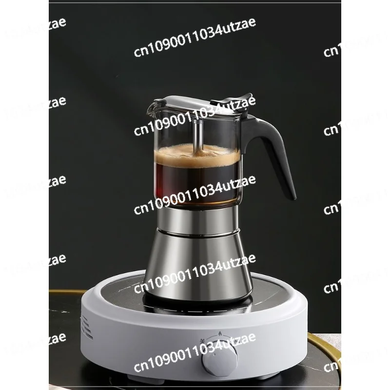 

Glass Mocha Pot Stainless Steel Brewed Coffee Household Portable Utensils Italian Hand Brewed Coffee Pot