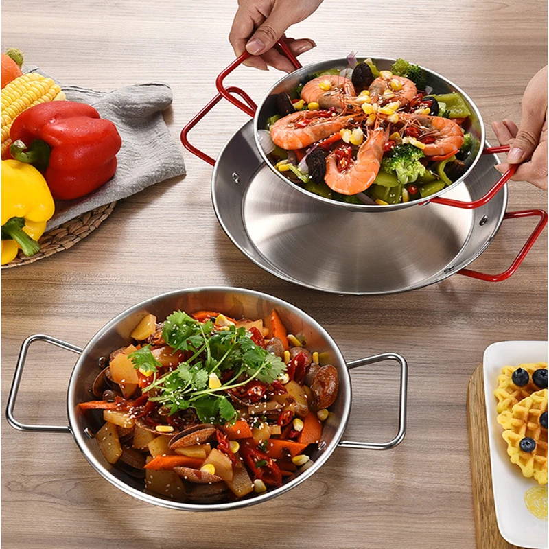 Kitchen Paella Pan Smart Utensils Kitchenware Skillet Frying Stove Home Things Stainless Steel Nonstick Cooking Tools Pancake