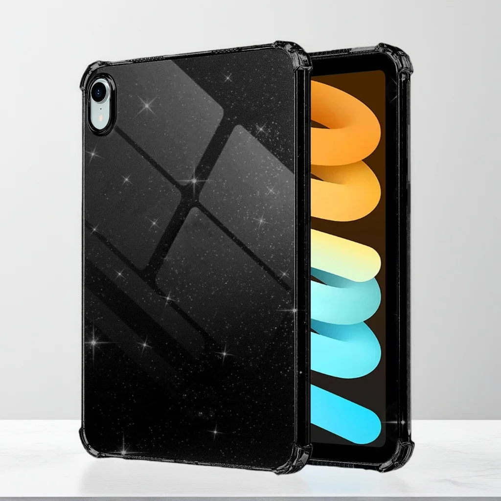 For iPad Mini 7 Case A17 Pro 2024/iPad Mini 6 Case 2021 8.3 Inch Shimmering Glittering Soft Silicone Case Airbag Shell