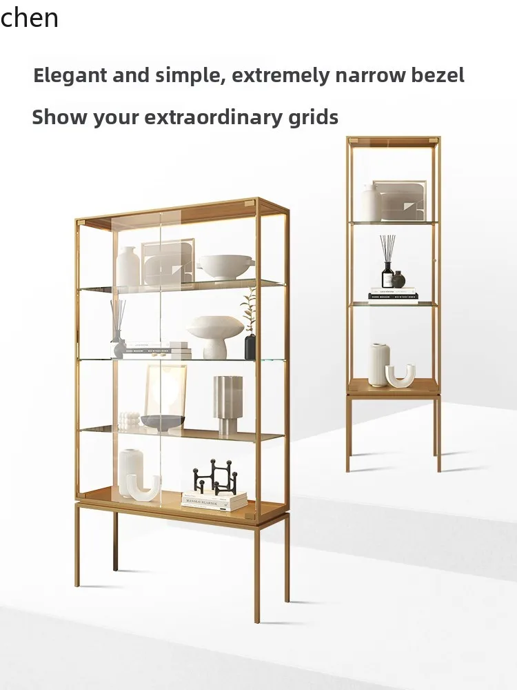 Light Luxury Home Glass Wine Cabinet Display Cabinet Living Room Wall-Mounted Figurine Display Cabinet