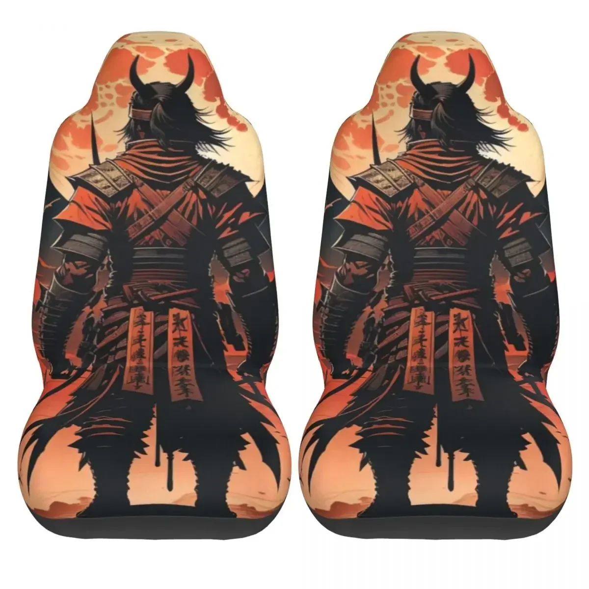 Alone Samurai Car Seat Cover Custom Printing Universal Front Protector Accessories Cushion Set