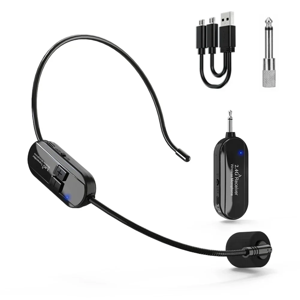 2.4G Wireless Microphone Headset Mic 50M Range For Speaker Voice Teaching Yoga Headset Mic Transmitter