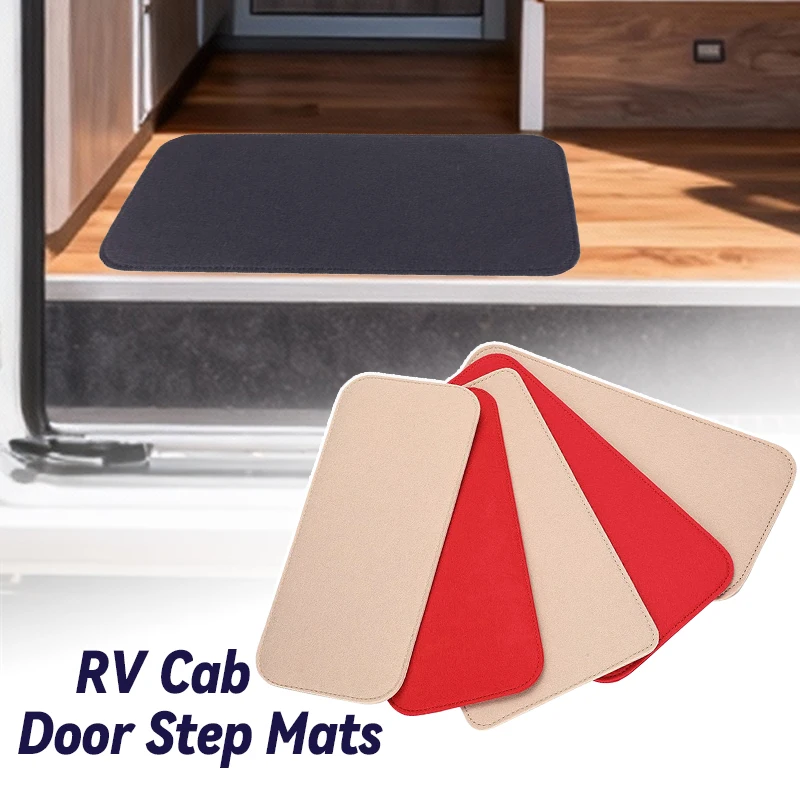 2PC Motorhome Carpet Mat Non-Slip Floor Replacement RV Accessories For Outdoor Travel Camping RV Cab Door Step Mats