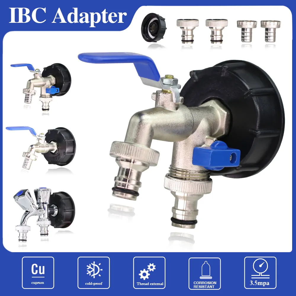 Adapter zbiornika IBC S60x16mm gwint stromy kran zbiornik 1000 litrów akcesoria wąż ogrodowy złącze podlewanie cysterna zawór kranu