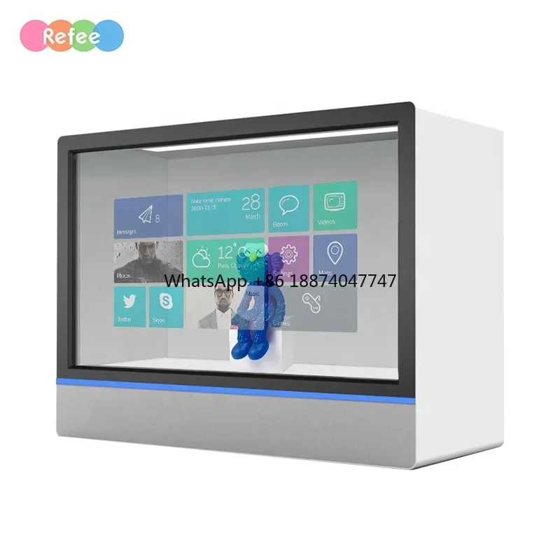 Refee Transparent Display Product Showcase Lcd Display Box Android Touch Screen Advertising Player