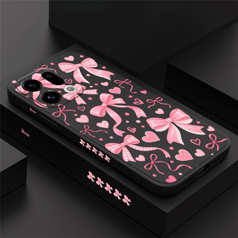Coque de téléphone à motif cœur et nœud pour OPPO A16 A15S A17K A57 A54S A53 A52 A38 A31, en silicone souple, anti-rayures, protection intégrale