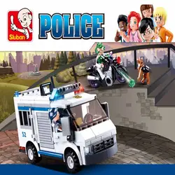 Sluban Building Block Toys City Police B0652 Escort Vehicle 117PCS Bricks Police Wagon Compatbile With Leading Brands