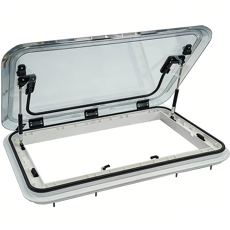 Fenêtre de toit universelle pour camping-car blanche avec pare-soleil et moustiquaire 960*650mm