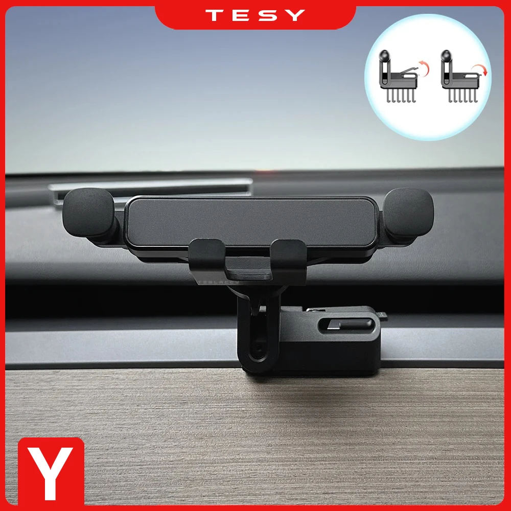 For Tesla Model Y 2024 Car Cell Phone Holder Mount Adjustable Bracket at air conditioning vents Phone Support for air outlet