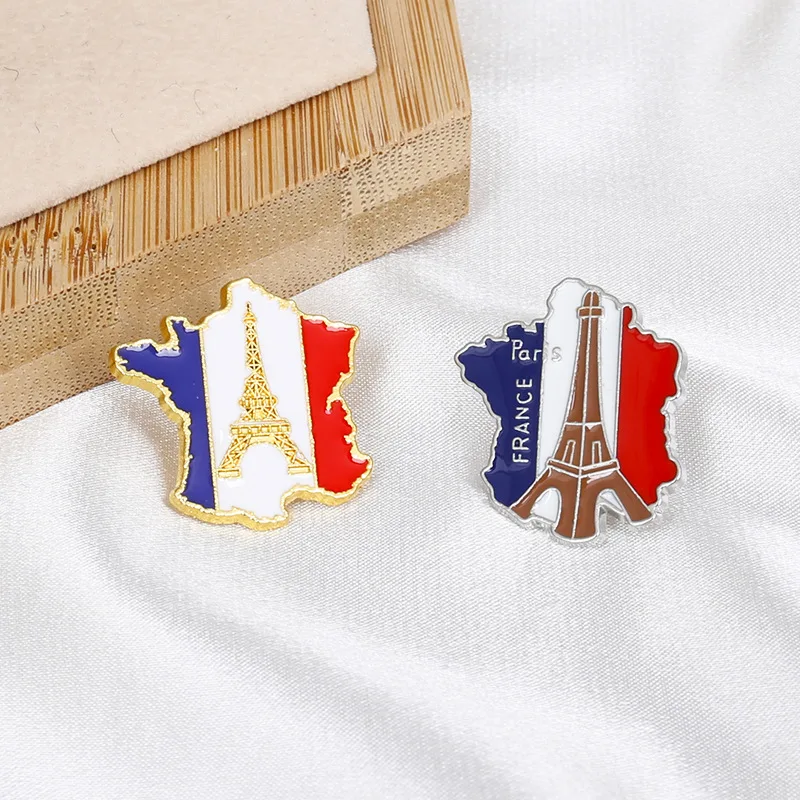 Bandiera nazionale della francia spille smaltate GR Paris torre Eiffel La Tour Eiffel Souvenir Badge spilla borsa vestiti spilla