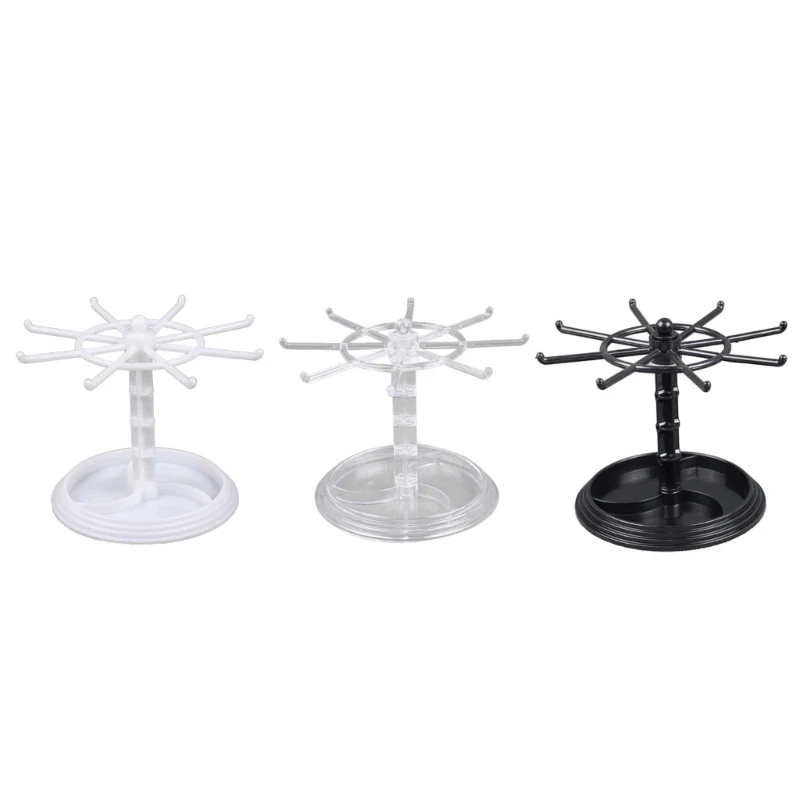 Rotating Jewelry Plastic Jewelry Display Stand Rack Jewelry Dish Holder For Earrings Necklace Bracelet Pendant