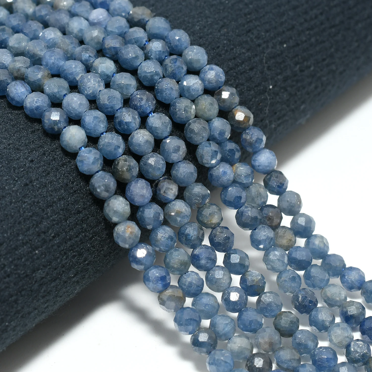 Natural Sapphire From Sri Lanka Faceted Round Beads 3.4mm