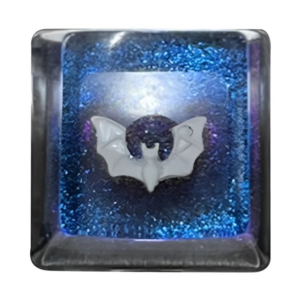 Resin Bat Keycap Translucently Keycaps Handmade Artisan Key Caps Cross Axis Mechanical Keyboard Keycap for Mechanical Keyboard