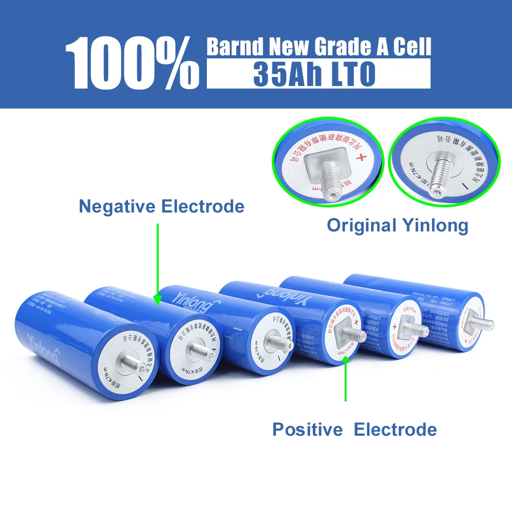 Yinlong 100% Original LTO Battery 66160 2.3V 35Ah Titanate DIY Cells Rechargeable Battery For Electric Touring Car