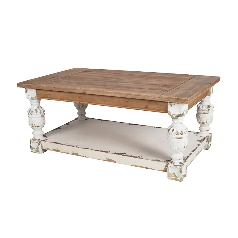 

Европейский журнальный столик, комбинация ТВ-шкафа, французский белый цвет, старая резная маленькая квартира, гостиная, массив дерева