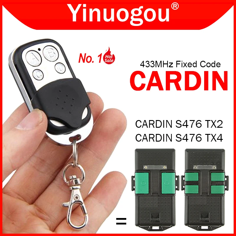 

Clone CARDIN S476 TX2 TX4 TRS476200 TRS476400 Garage Door Remote Control 433.92MHz Fixed Code Gate Remote Control Duplicator