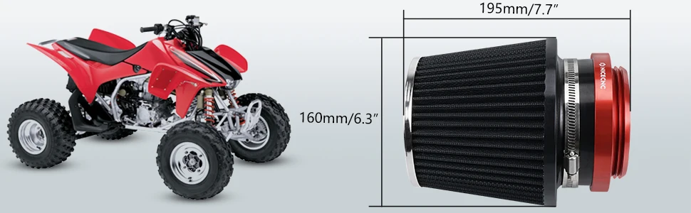 ATV-Luftfilter-Ansaugsatz für Honda TRX450R Honda TRX450ER 2006–2014 TRX 450R Aluminium mit hohem Luftvolumen 17211-HP1-600 – Detail 4