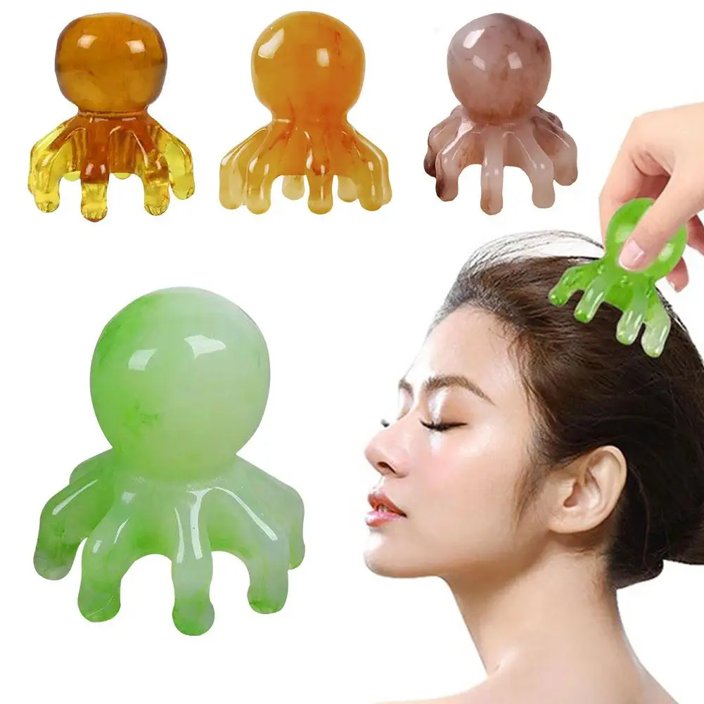 1PCS Octopus Massage Comb Head Meridian Scraping Scalp Massage Brush Acupuncture SPA Gua Sha Massage Comb Scraping Claw Massage