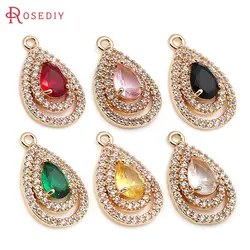 4PCS 18K Gold Color Brass Drop Charms Pendants High Quality Necklace Earrings Diy Jewelry Accessories Rosediy official-website