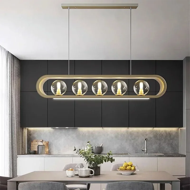 

Modern Long Strip Glass Pendant Lights for Kitchen Restaurant Board Living Room Chandelier Indoor Lighting Hanging Fixtures