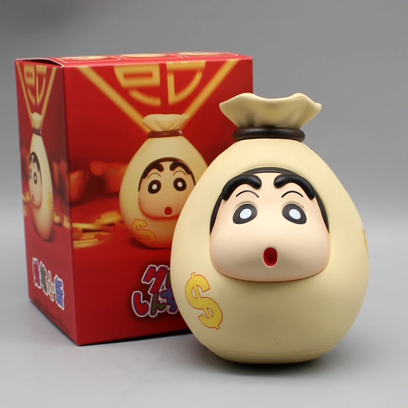 12cm Crayon Shin-chan Figures GK Money Bag Nohara Shinnosuke Action Figures PVC Model Collection Ornament Toys Birthday Gifts