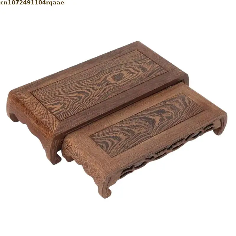 Figurines Vase Flower Pot Display Stand Miniature Wooden Sorting Table Bonsai Plant Shelf Coffee Tea Sets Pedestal Wood Base