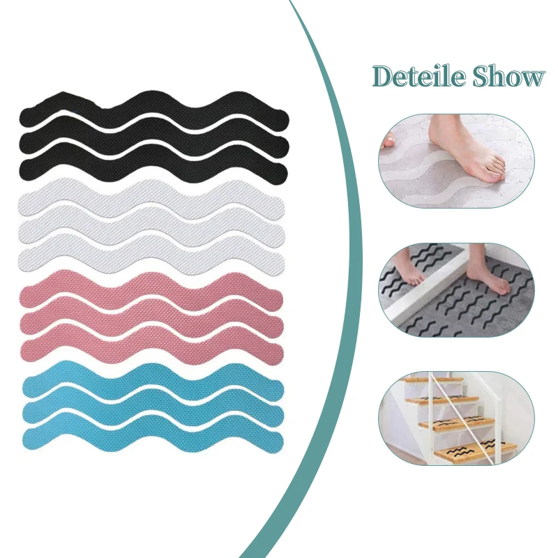 24Pcs/Package Transparent Anti-Slip Stickers For Bathroom Floor And Shower - Bathtub Floor Safety Anti-Slip Strips