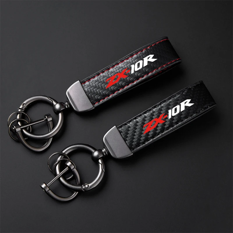 High-Grade leather Motorcycle Keychain Holder Keyring Accessories For KAWASAKI ZX10R ZX-10R Motorcycle Accessories