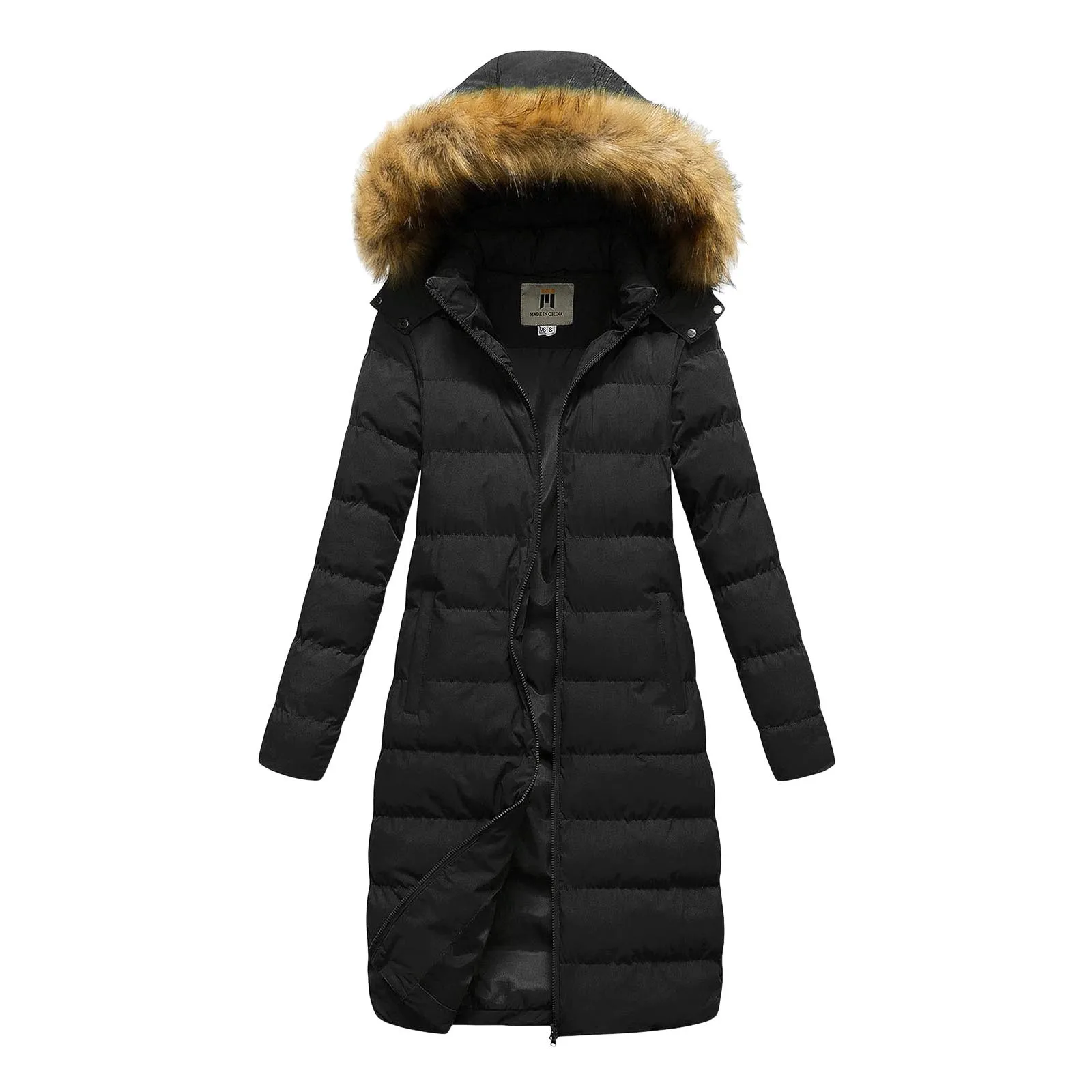 Women's Winter Faux Jacket With Down Insulation Jacket And Detachable Hood Plus Size Jacket Women Long Parkas Warm Female Coat