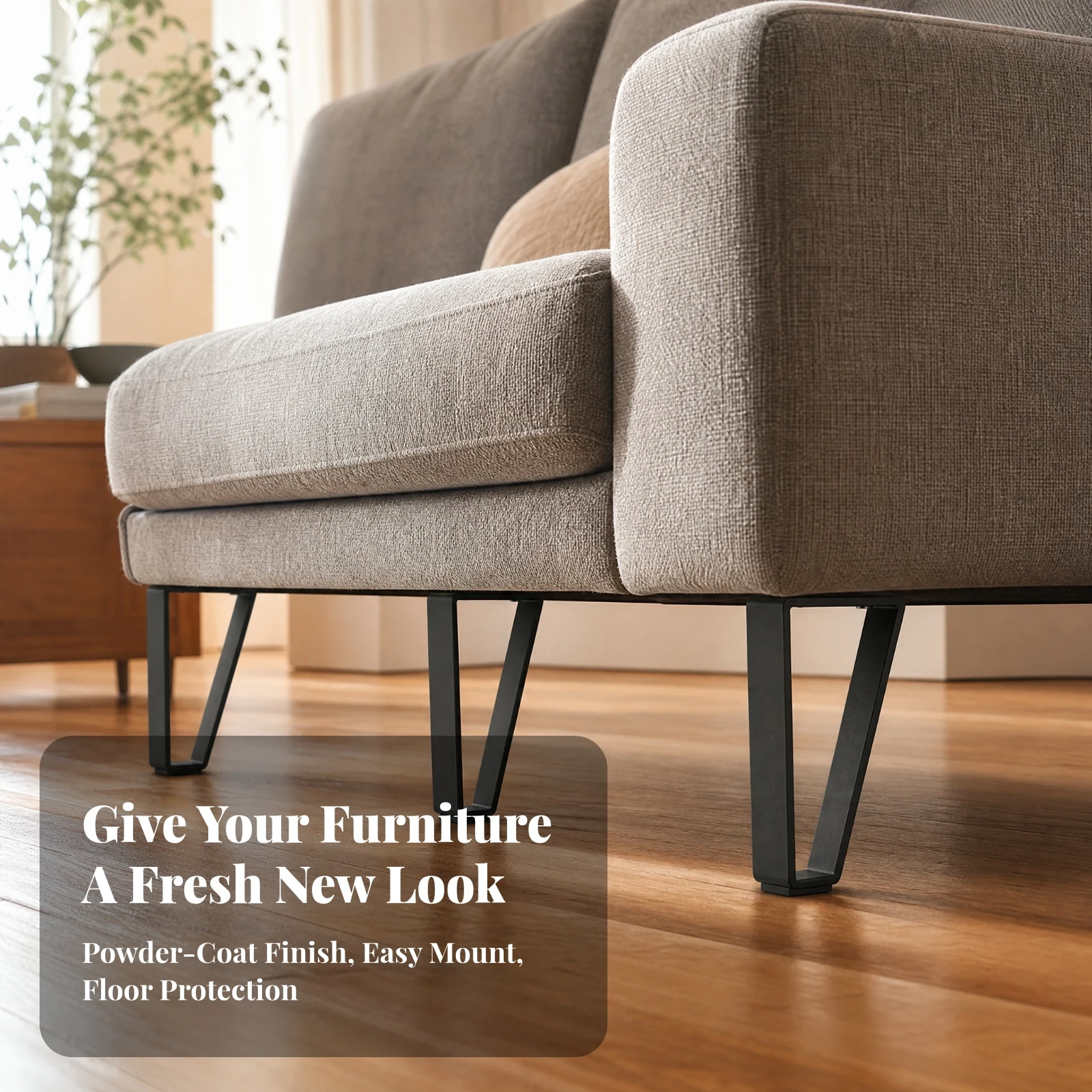 4 Pieces Trapezoidal Furniture Leg Rust-Resistant Furniture Leg with Mounting Screws Hardware Anti-Corrosion Industrial