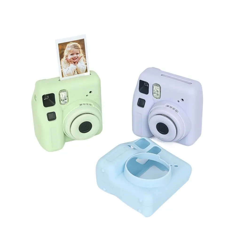 Soft Instant Camera Case Silicone Shockproof Storage Bag Retro Anti Scratch Protective Cover for Fujifilm Instax Mini SE Travel