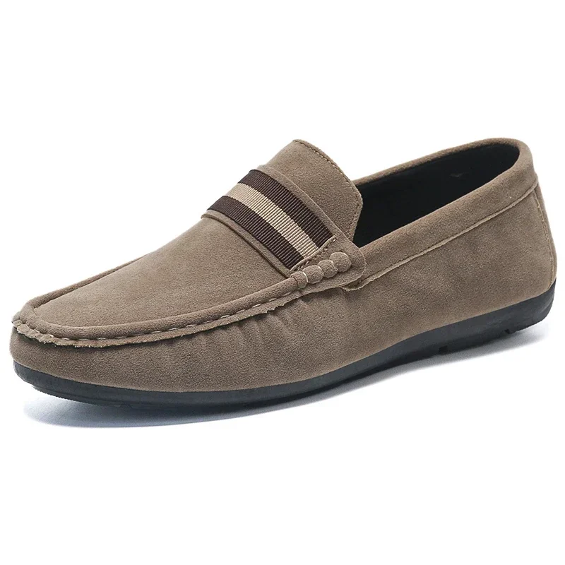 Mocassins masculinos casuais de camurça, sapato macio para dirigir, mocassins deslizantes, sapatilhas masculinas, sapatos de caminhada, alta qualidade, primavera