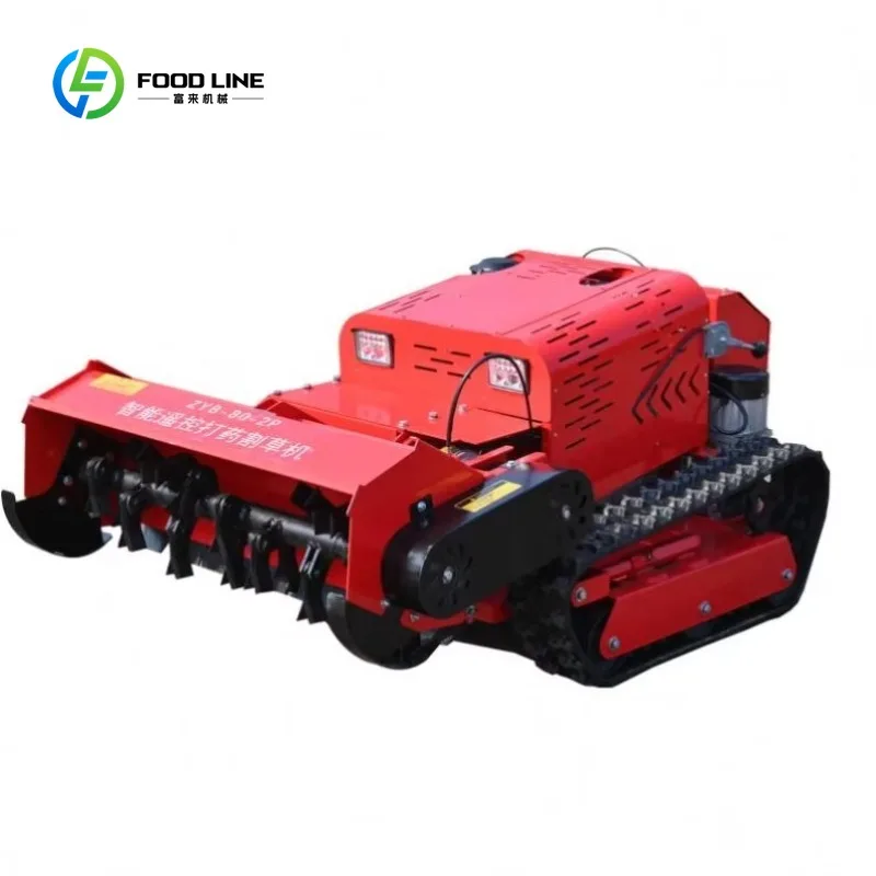 Customized Heavy  Duty Remote Control Lawn Mower Powerful Diesel Caterpillar Agricultural Robot Lawn Mower