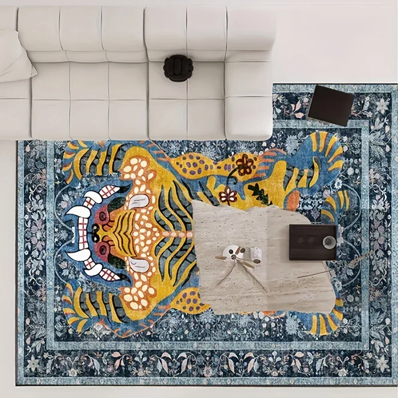 Tibetan Tiger Carpet Persian-Style Bedroom Area Rug Mat Exotic National Pattern Holiday Rectangle Bath Winter Decoration Rug