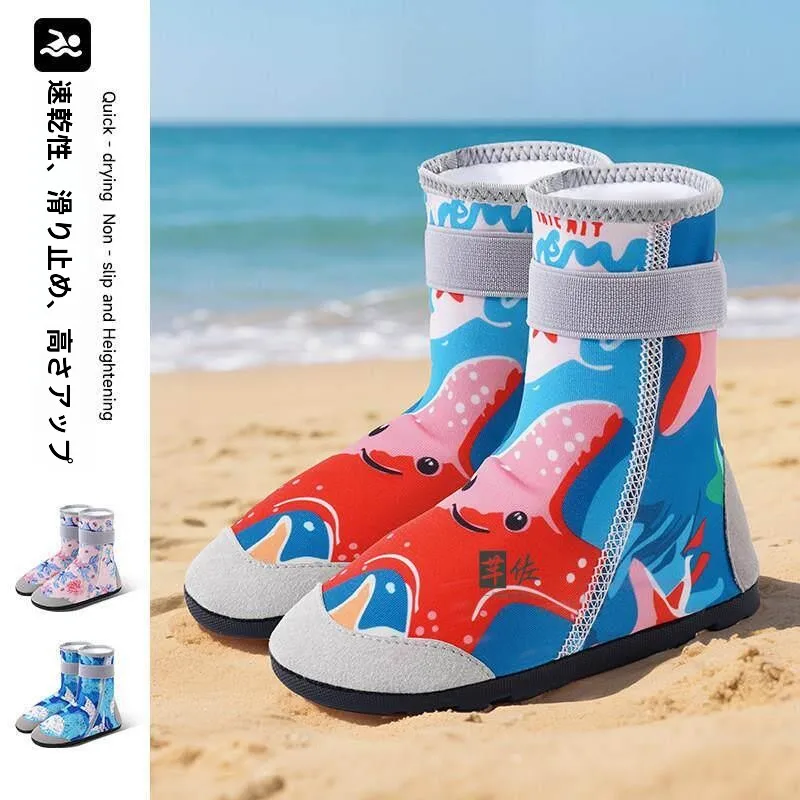 子供用ハイチューブウェーディングシューズ夏の水遊び速乾性滑り止めビーチサーフィンシューズ男の子女の子アウトドアキャンプ旅行用品