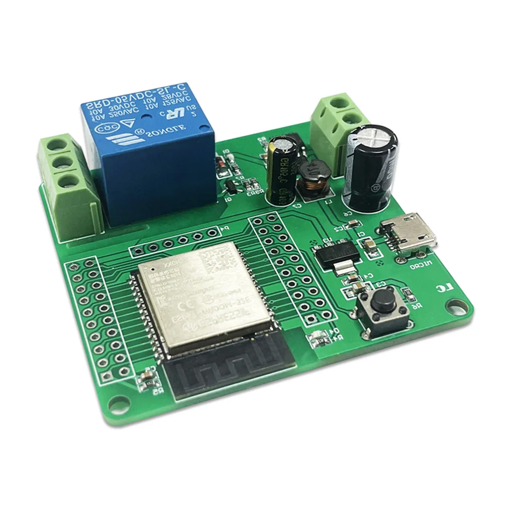 

AC5-60V ESP32 Wifi Relay Board 1 Way Relay Module Development Board I/O Port UART Program Download Port 4M Byte Flash Module