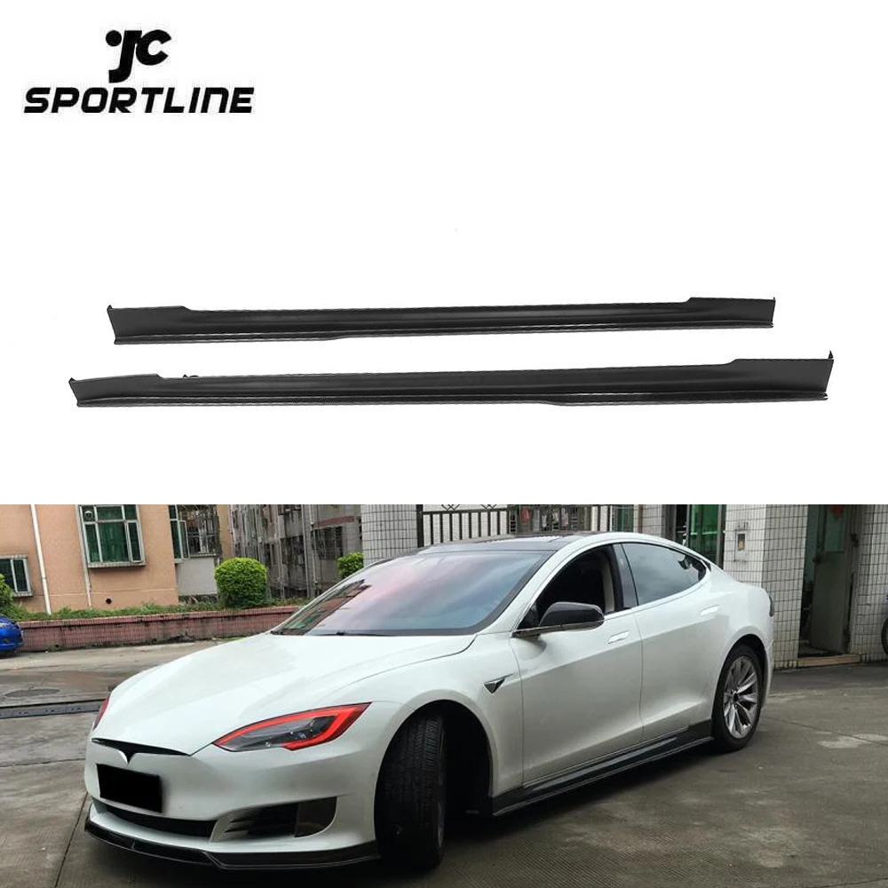 

REVO Style Carbon Fiber Car Side Skirts Extension for Tesla Model S Base Sedan 4-Door 12-16