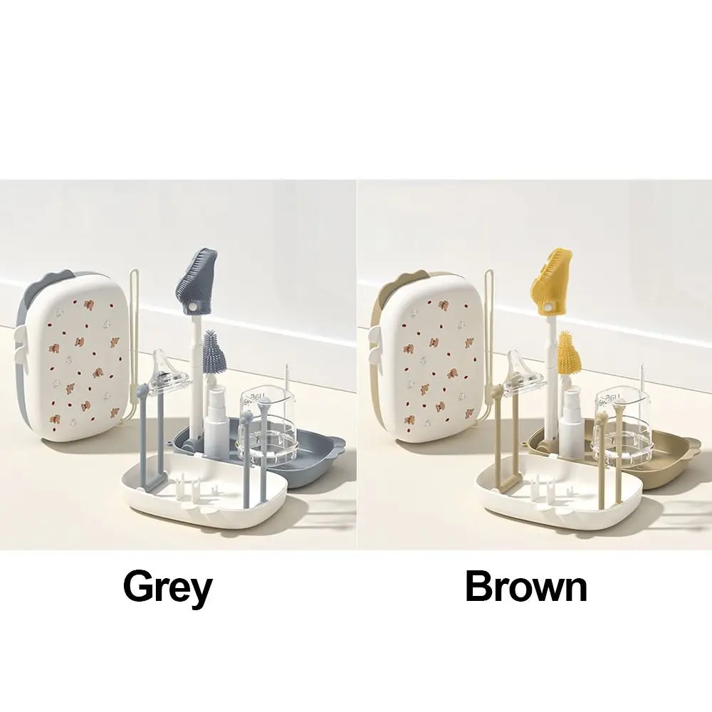 مجموعة تنظيف زجاجات الأطفال 6 في 1 من إسفنجة السيليكون مع صندوق تخزين، مجموعة فرشاة الزجاجات، مجموعة تنظيف آمنة متعددة الوظائف #5