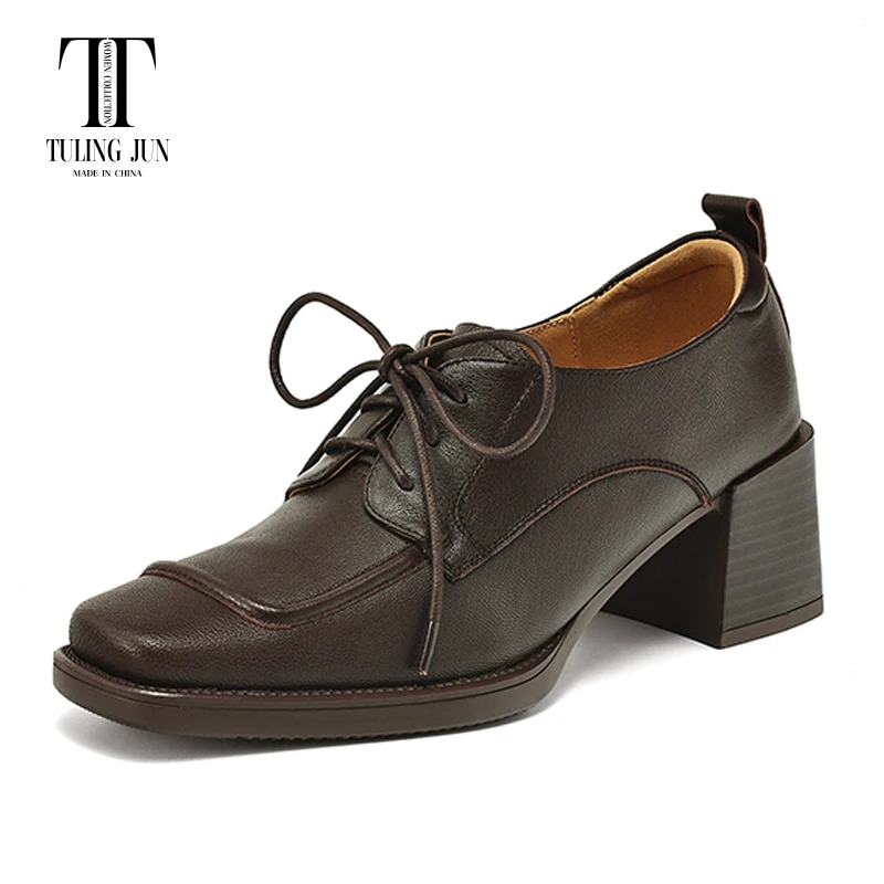 

TULING JUN2024 Four Seasons Women's Shoes High Heel Simplicity Daily Comfortable Soft Loafers Cross-tied Pumps Shoes For Women L